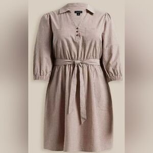 TORRID Dress Size 2 striped beige white coastal natural cotton